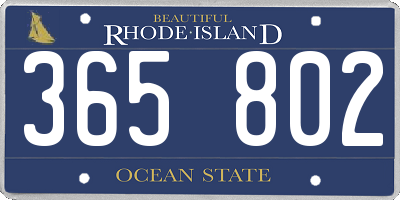 RI license plate 365802