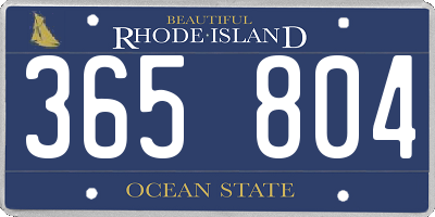 RI license plate 365804