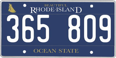 RI license plate 365809