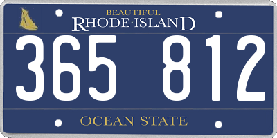 RI license plate 365812