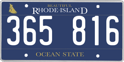 RI license plate 365816