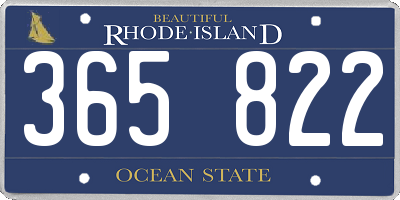RI license plate 365822
