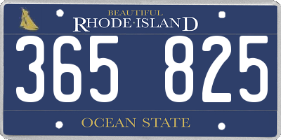 RI license plate 365825