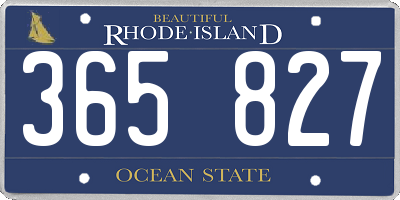 RI license plate 365827