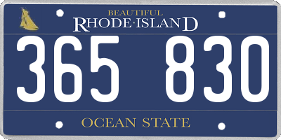 RI license plate 365830