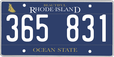 RI license plate 365831