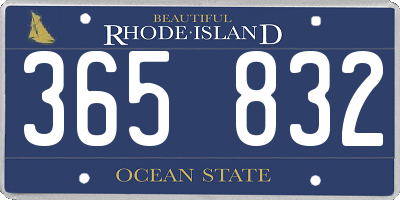 RI license plate 365832