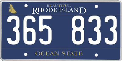 RI license plate 365833