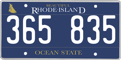 RI license plate 365835