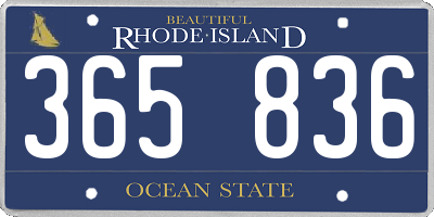 RI license plate 365836