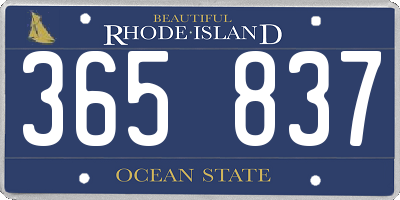 RI license plate 365837