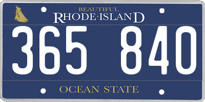 RI license plate 365840
