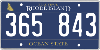 RI license plate 365843