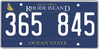 RI license plate 365845