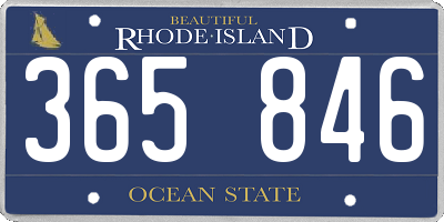 RI license plate 365846
