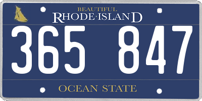 RI license plate 365847