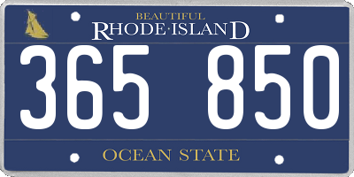 RI license plate 365850