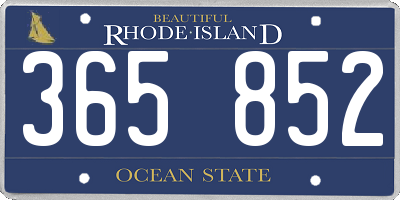 RI license plate 365852