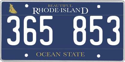 RI license plate 365853