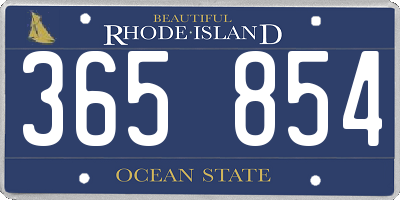 RI license plate 365854