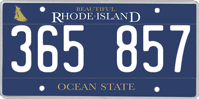 RI license plate 365857
