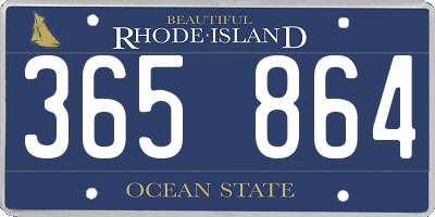 RI license plate 365864