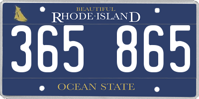 RI license plate 365865