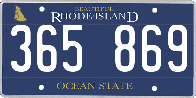 RI license plate 365869