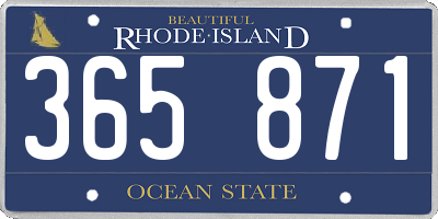 RI license plate 365871
