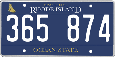 RI license plate 365874