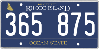 RI license plate 365875