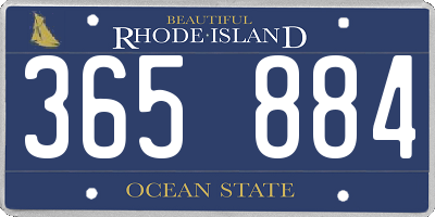 RI license plate 365884