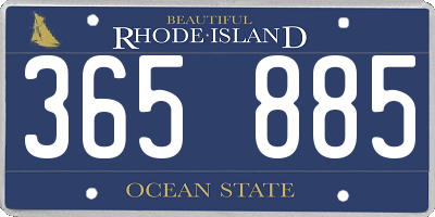 RI license plate 365885