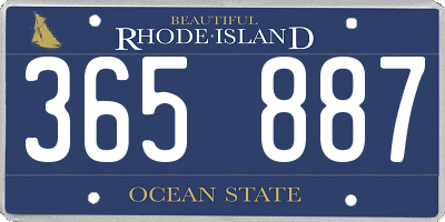 RI license plate 365887