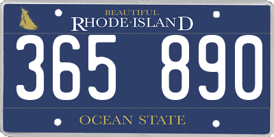 RI license plate 365890