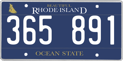 RI license plate 365891