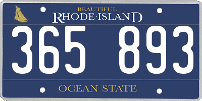 RI license plate 365893