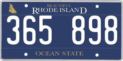 RI license plate 365898