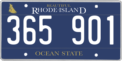 RI license plate 365901