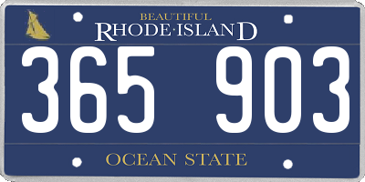 RI license plate 365903