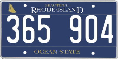 RI license plate 365904