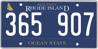 RI license plate 365907