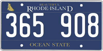 RI license plate 365908