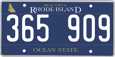 RI license plate 365909