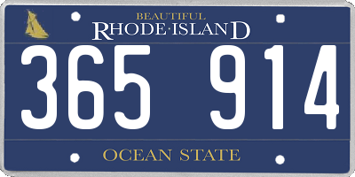 RI license plate 365914