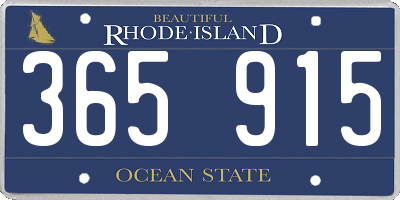 RI license plate 365915