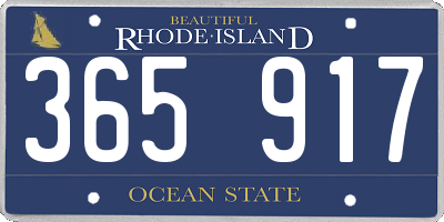 RI license plate 365917