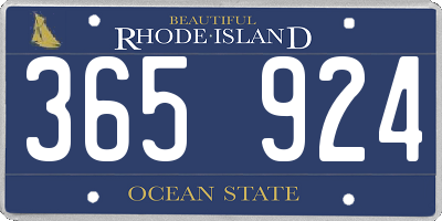RI license plate 365924