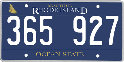 RI license plate 365927