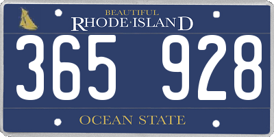 RI license plate 365928